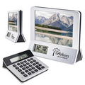 Calculator/Picture Frame/Clock, 3-in-1 Combo